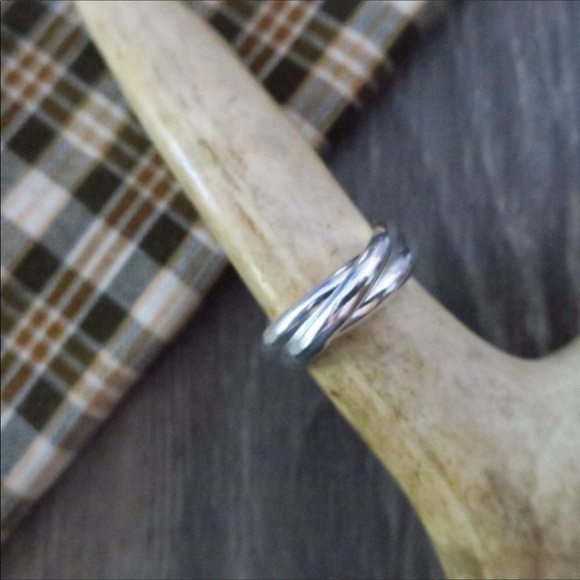 Sterling 3 Loop Ring S925 Silver - Picture 3 of 4